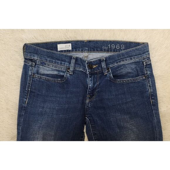 Gap 1969 Always Skinny Low Rise Jeans Womens Size 27 Dark Wash Blue Denim Pants - Picture 3 of 9